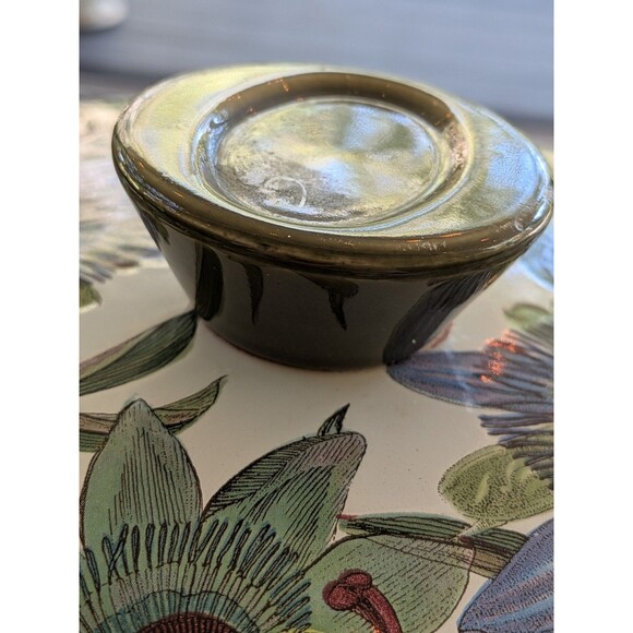 Portmeirion Botanic Garden VTG Blue Passion Flower Lg Metal Enamel Casserole Pot - Picture 7 of 16